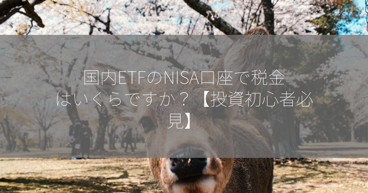 国内ETFのNISA口座で税金はいくらですか？【投資初心者必見】